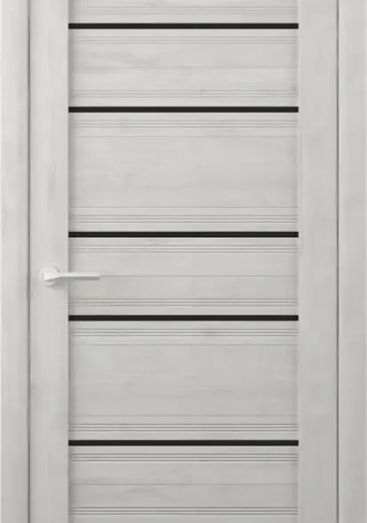 Дверь ДО Техас 600х2000 Soft Touch жемчужный ст.черное