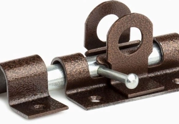 Засов накладной "Делга" круглый (медь) ЗД-01