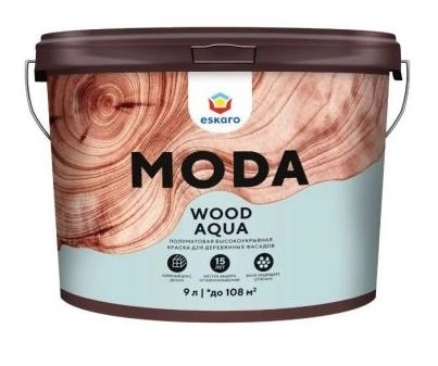 Краска д/дер.фасадов Eskaro Moda Wood Aqua 9л