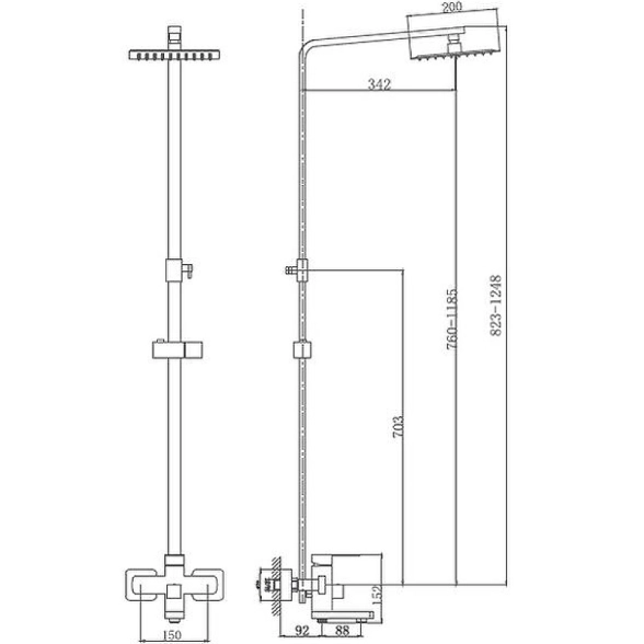 Душ система Haiba HB24803 хром-image-4