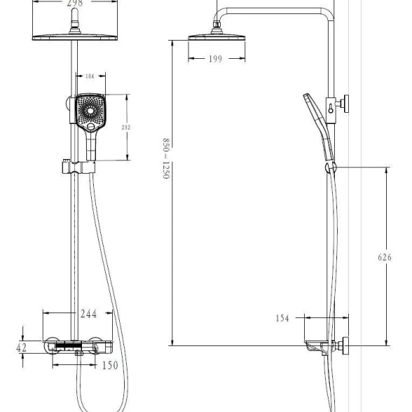 Душевая система со смес. Esko ST30105 AUT-image-1