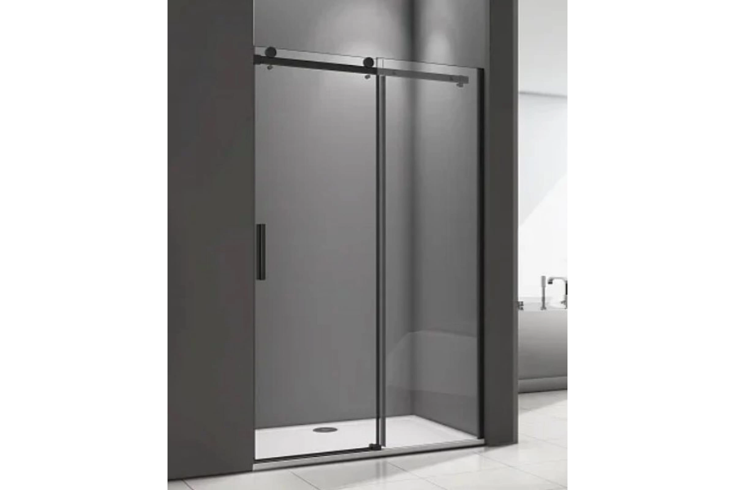 Душ.ограждение IDEA WTW-120-C-B прям ст.прозр.6мм проф.черн-image-1