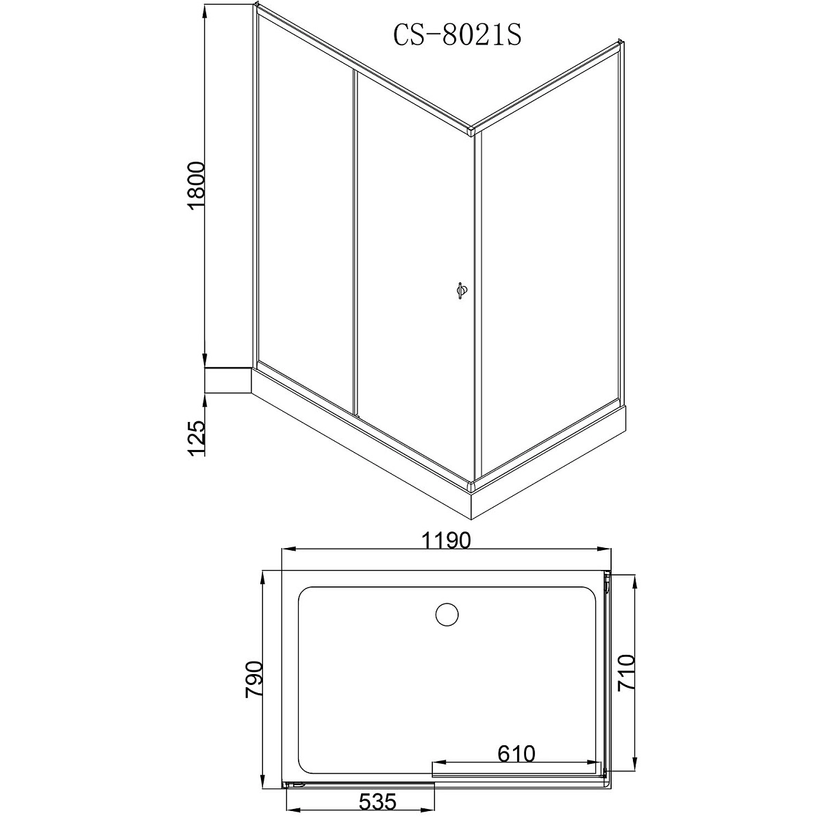 Душ.ограждение CS-8021S 120*80*195 ст/прозр. НП-image-2