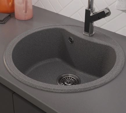 Мойка КОМФОРТ ML-GM09 круглая 510х210 серая-image-1