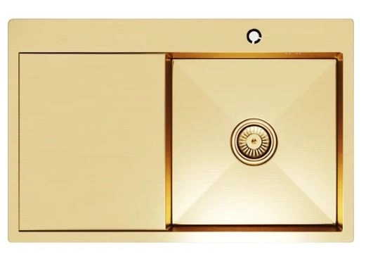 Мойка нерж. Mixline Pro наст. 78х50 прав 1/2 золото сифон