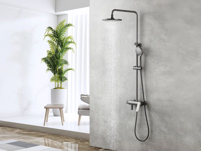 Душевая система Lemark Bronx LM3762GM графит со смесителем-image-1