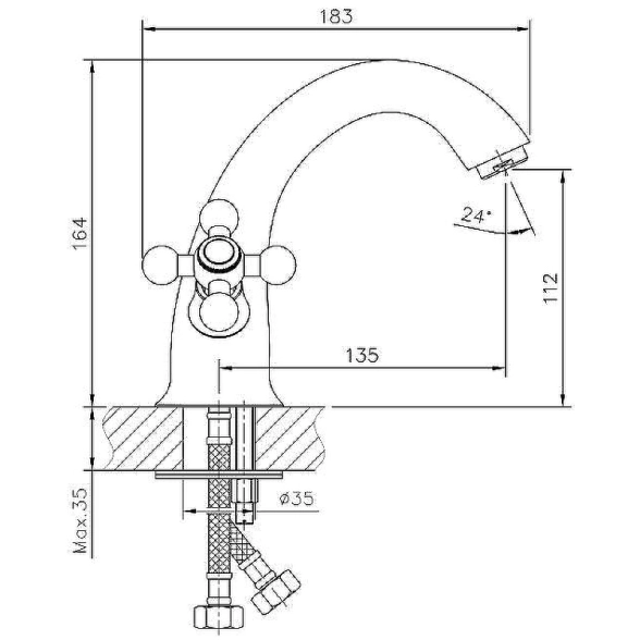 Смеситель д/у Haiba HB1019-4 бронза-image-2