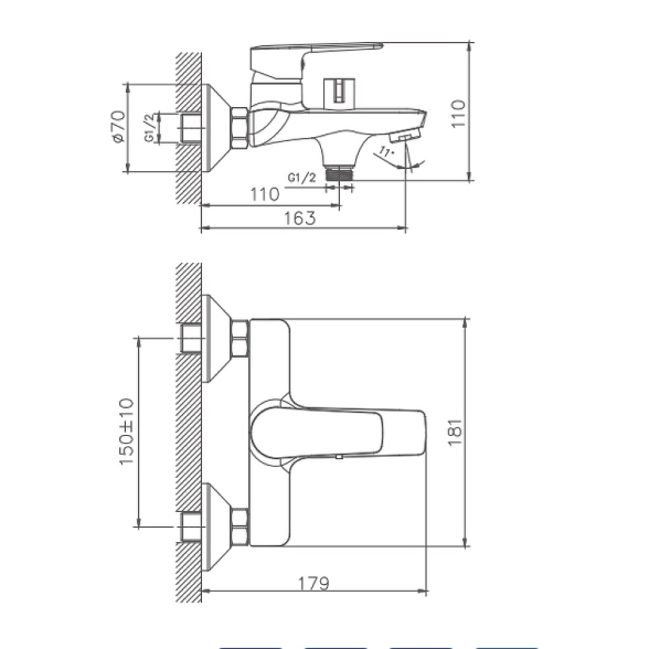Смеситель д/в Haiba HB60563 хром-image-1