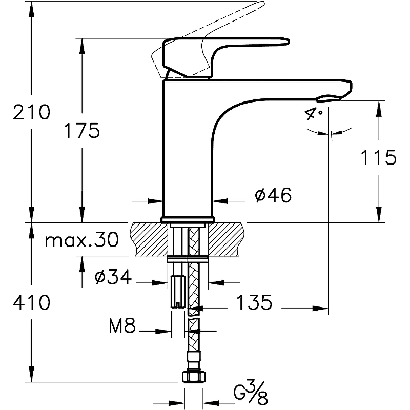 Смеситель д/у Vitra Root Round A42706EXP хром-image-2