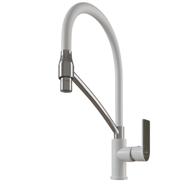 Смеситель д/у Mixline ML33-108 City White 35k бел/хром гиб.изл-image-1