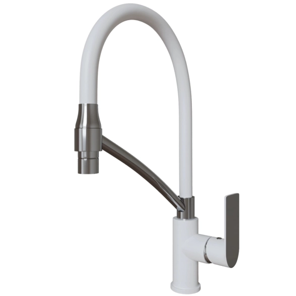Смеситель д/у Mixline ML33-108 City White 35k бел/хром гиб.изл
