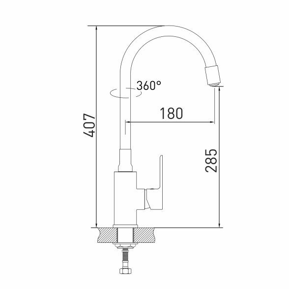 Смеситель д/у Mixline ML33-098 City White 35k бел/хром гиб.изл-image-4