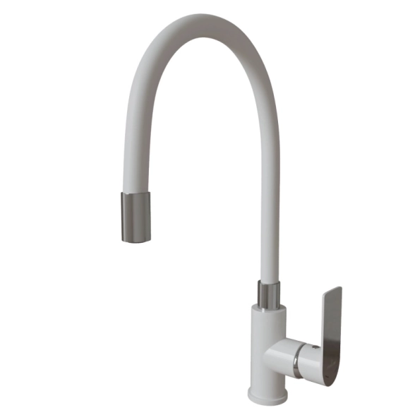 Смеситель д/у Mixline ML33-098 City White 35k бел/хром гиб.изл