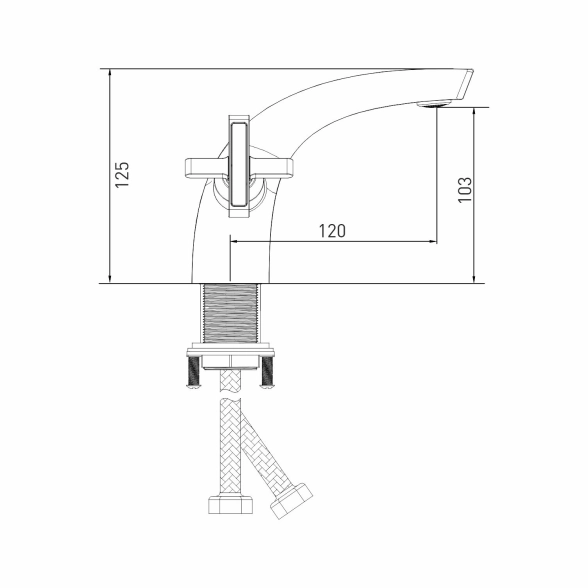 Смеситель д/у Mixline ML37-04 Cross 1/2 кер.-image-4