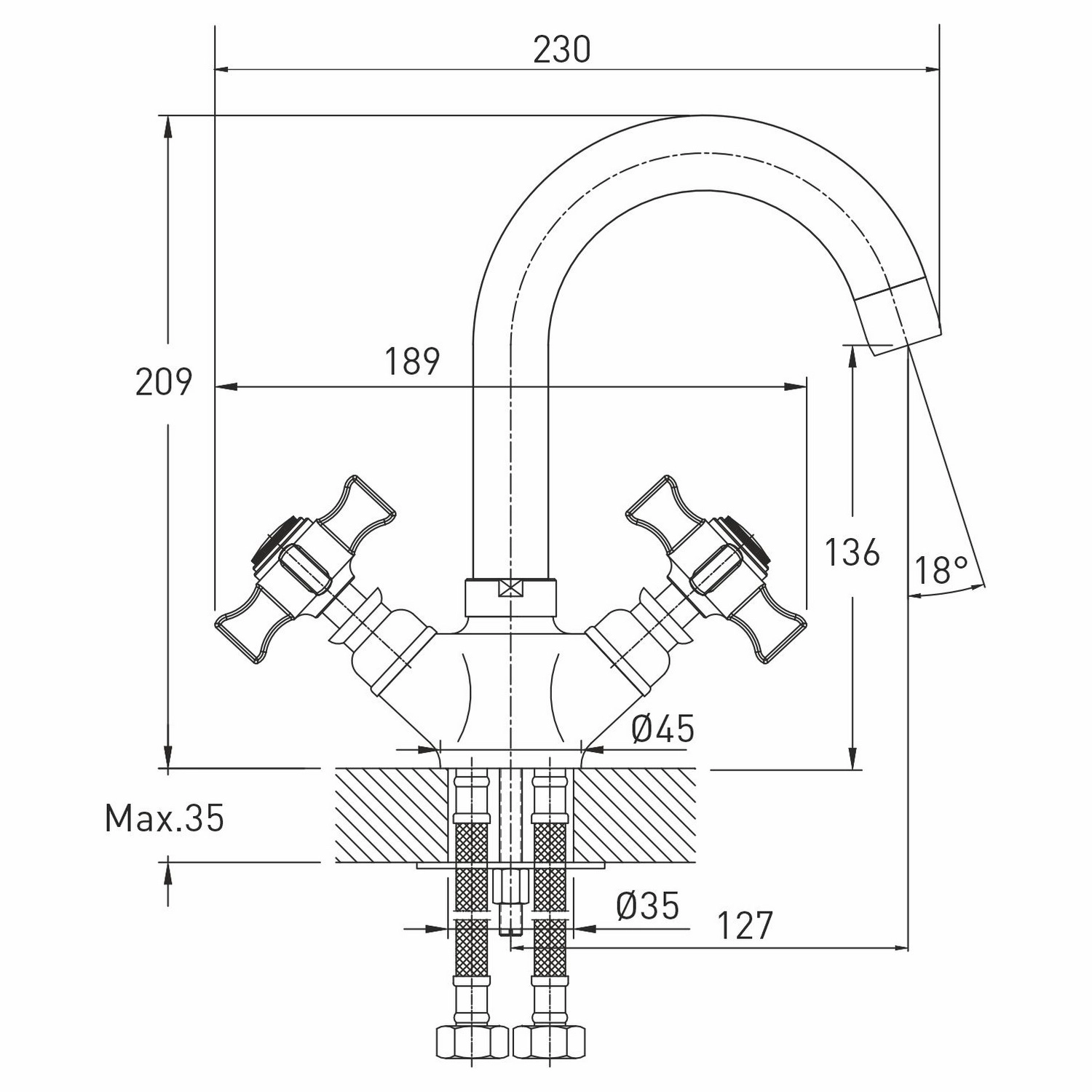 Смеситель д/у Mixline Classic ML30-042 1/2кер-image-4