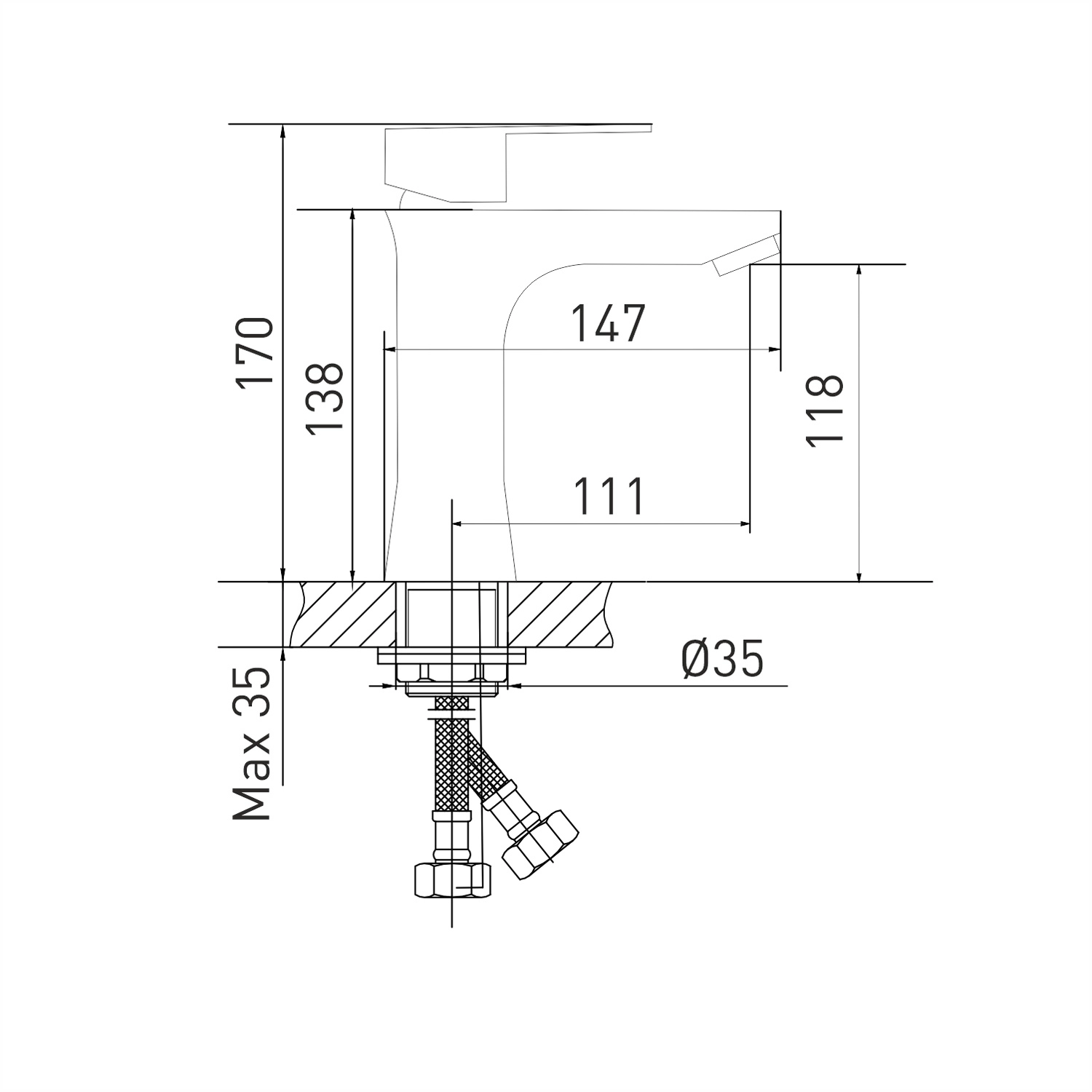 Смеситель д/у Mixline 35k Steel Kit MLSS36-04-image-3