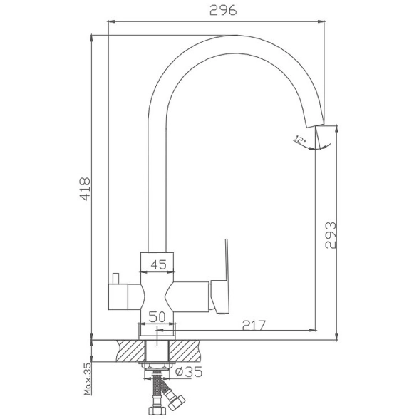 Смеситель в/м Haiba HB76801-image-2