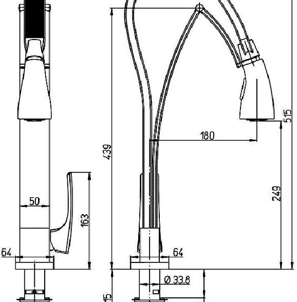 Смеситель в/м Paini Hybrid НКРА557ТК сталь-image-2