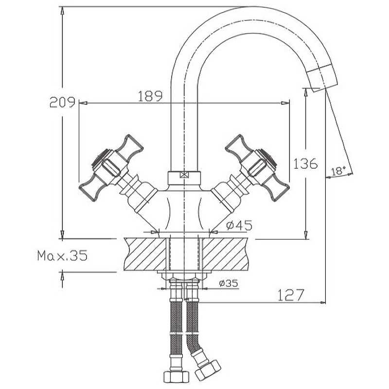 Смеситель в/м Haiba HB4254 НЕ ЗАКАЗЫВАТЬ-image-1