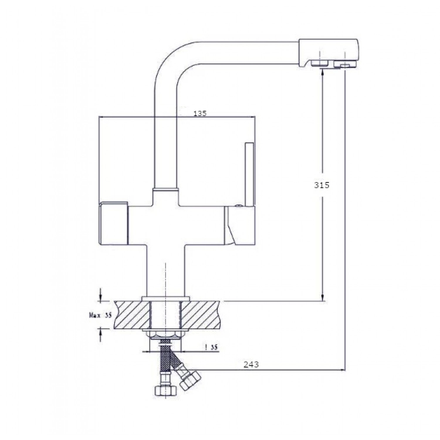 Смеситель в/м RUSH MS9035-33Black фильтр.-image-2
