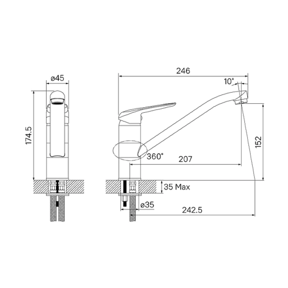 Смеситель в/м IDDIS MALWT00I05 MALE бел-image-2