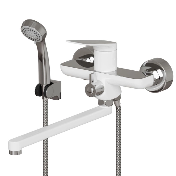 Смеситель в/м 35к MIXLINE ML-41-02 Swan White белый хром