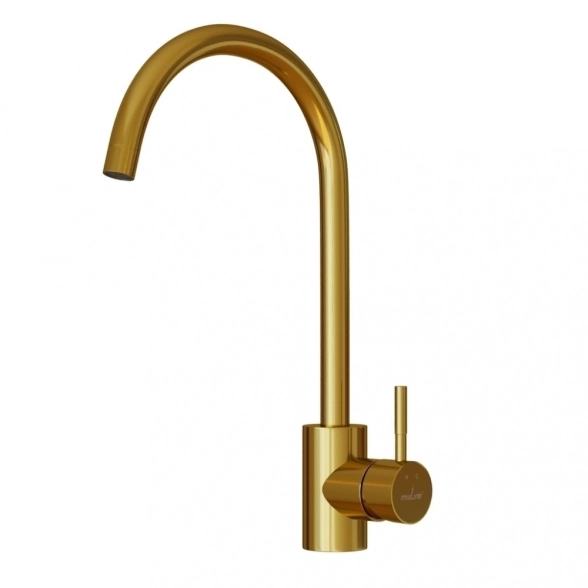 Смеситель д/м Mixline MLSS-0303G трубчатый излив золото