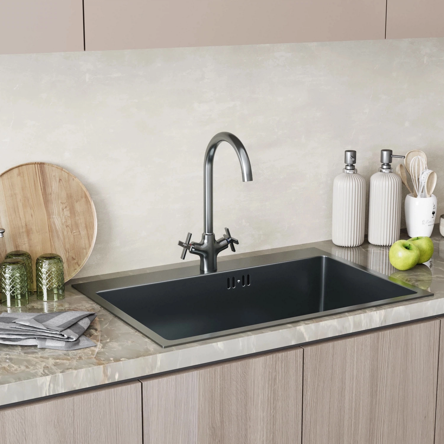 Смеситель в/м Mixline Graphite ML38-032 1/2кер графит-image-3