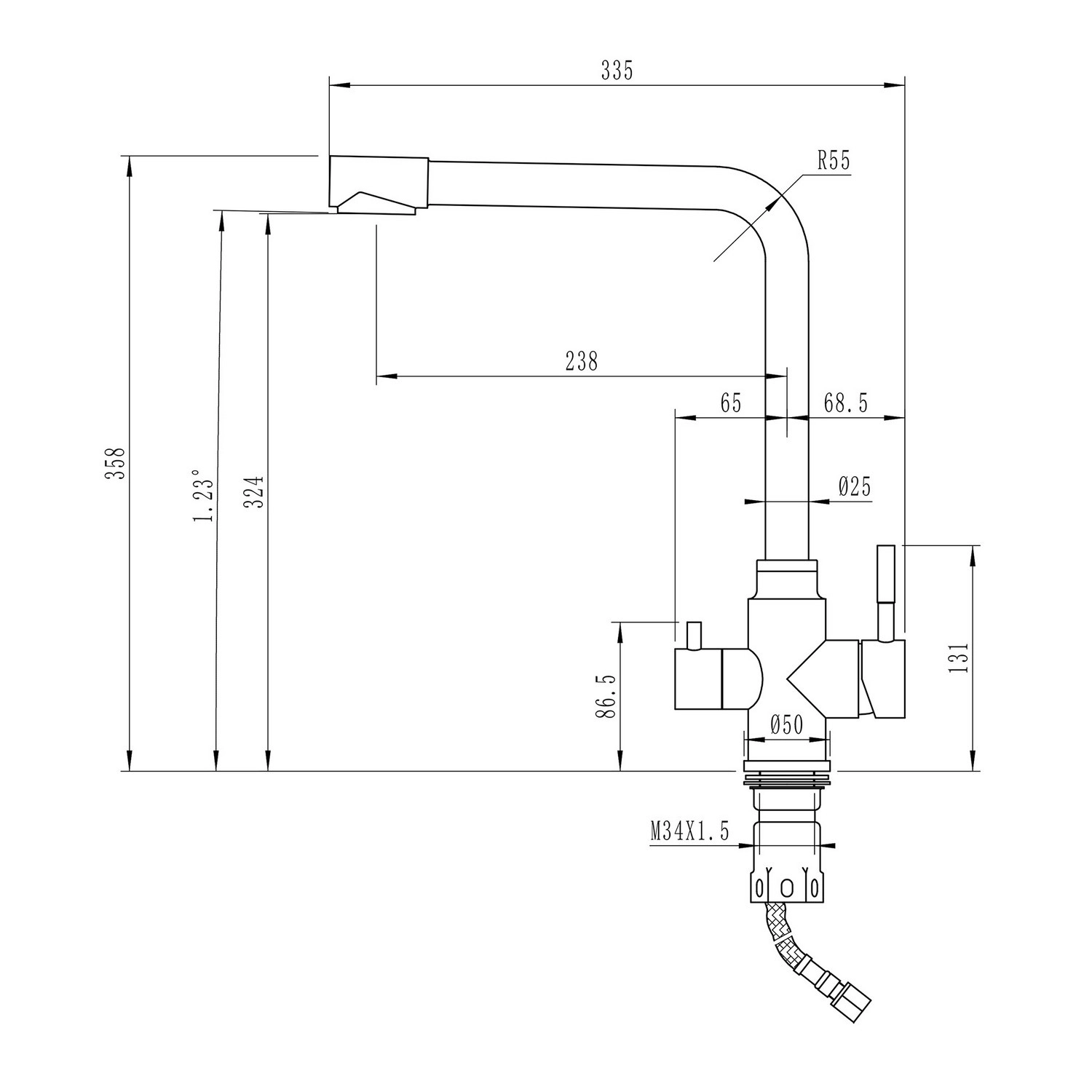 Смеситель д/м Mixline MLSS-0320G золото-image-4
