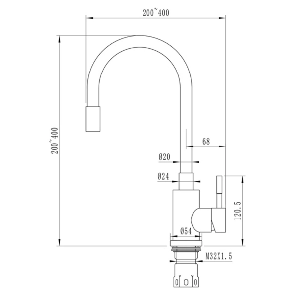 Смеситель д/м Mixline MLSS-0325 серый-image-2