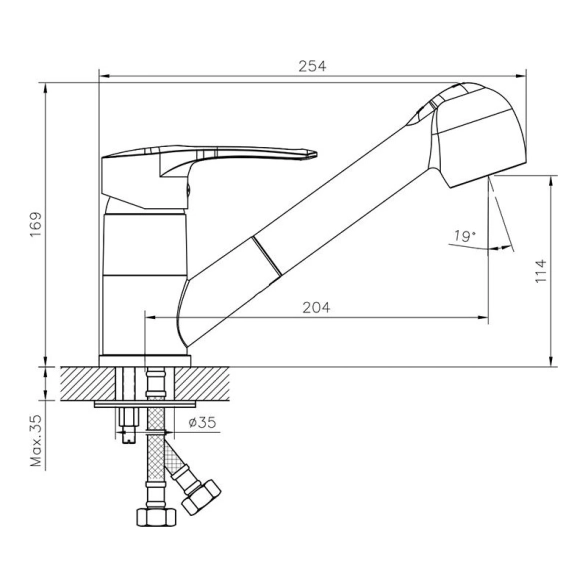Смеситель в/м DecoRoom DR70023 хром-image-1