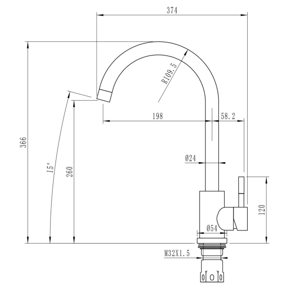 Смеситель в/м 35к MIXLINE ML-GS15 (308) черный-image-5