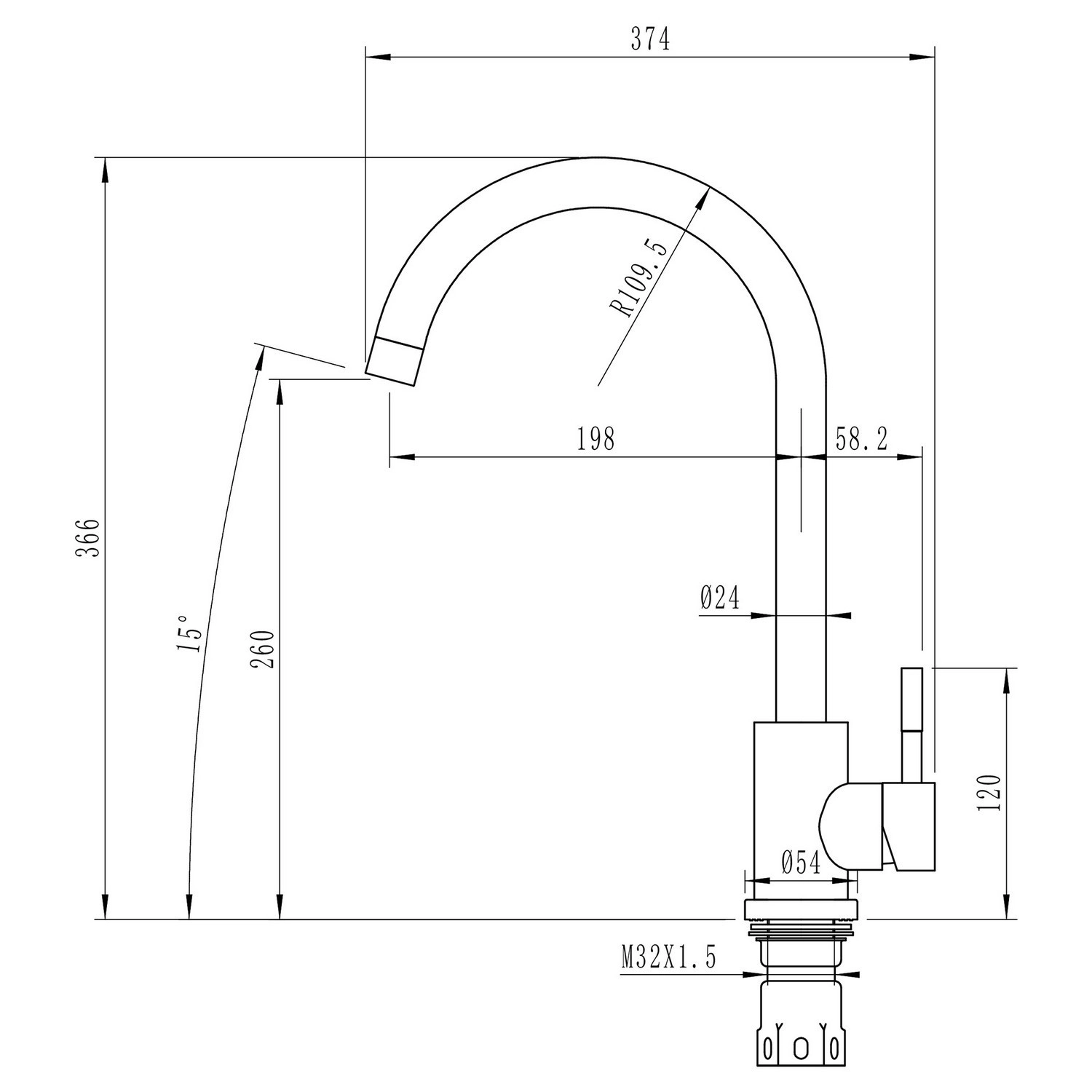 Смеситель в/м 35к MIXLINE ML-GS15 (308) черный-image-5