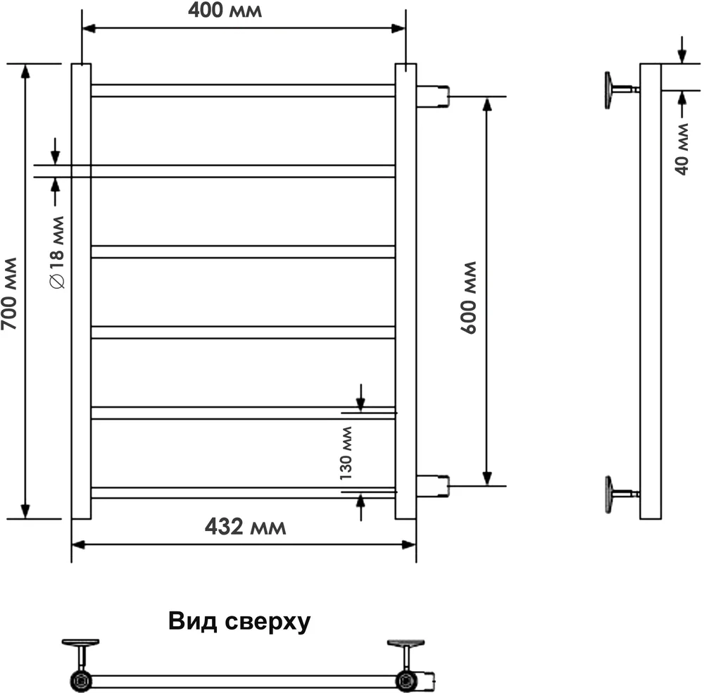 Пол/сушитель INDIGO Line 70x40 б/п 1" м/о 60 к-2 полиров.-image-1