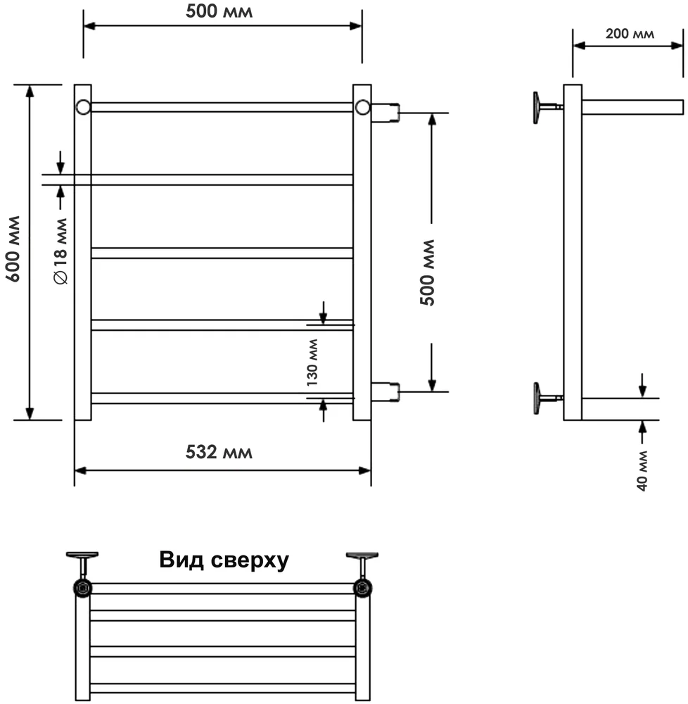 Пол/сушитель INDIGO Line 60x50 б/п 1" м/о 50 к-2 полиров.-image-2