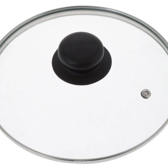 Крышка стеклянная 18см с ручкой метал.обод 4718