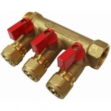 Коллектор 1"x16 с 3-мя кранами VRT