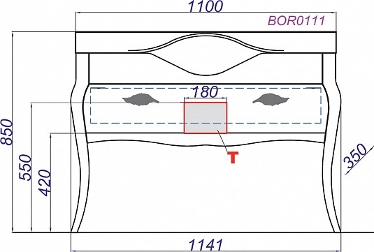 Комплект тумба Борджиа T11/BLK черн +рак.Бродвей 110-image-3