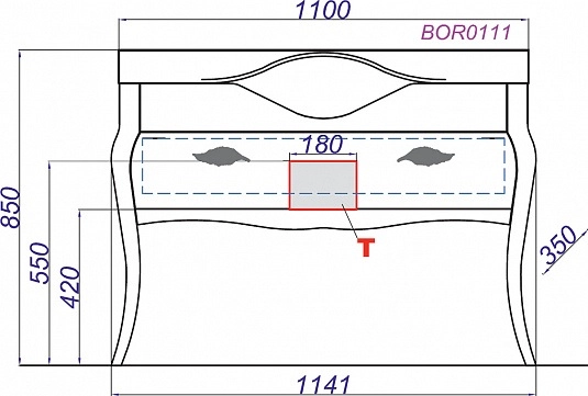 Комплект тумба Борджиа T11/BLK черн +рак.Бродвей 110-image-3