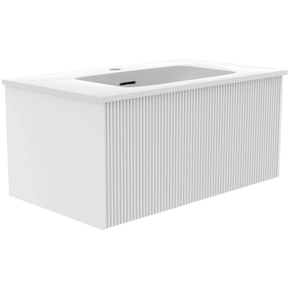 Комп. тумба La Fenice Terra Bianca 80см бел мат+рак.La Fenice SlimLine 80см