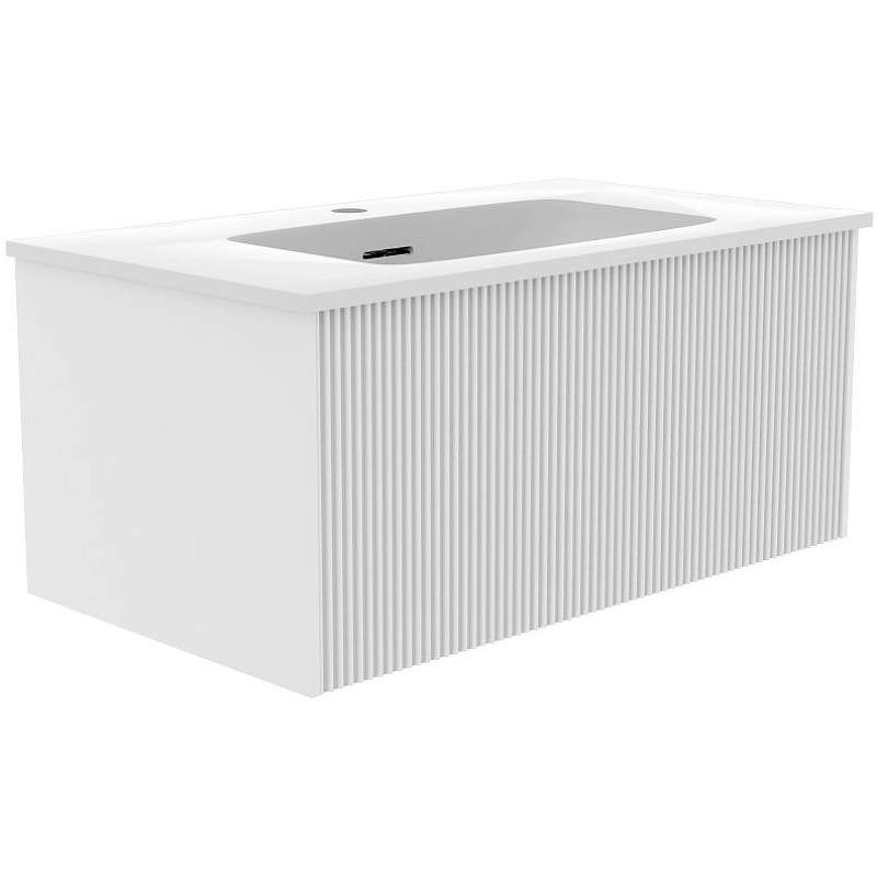 Комп. тумба La Fenice Terra Bianca 80см бел мат+рак.La Fenice SlimLine 80см