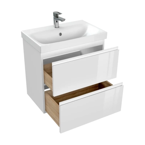 Тумба подвесная MODUO 60 под раковину MODUO Slim 60 узкая белая-image-3