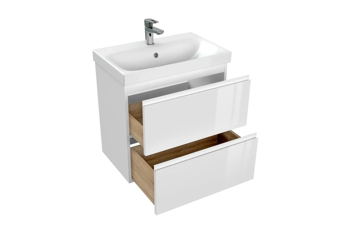 Тумба подвесная MODUO 60 под раковину MODUO Slim 60 узкая белая-image-3