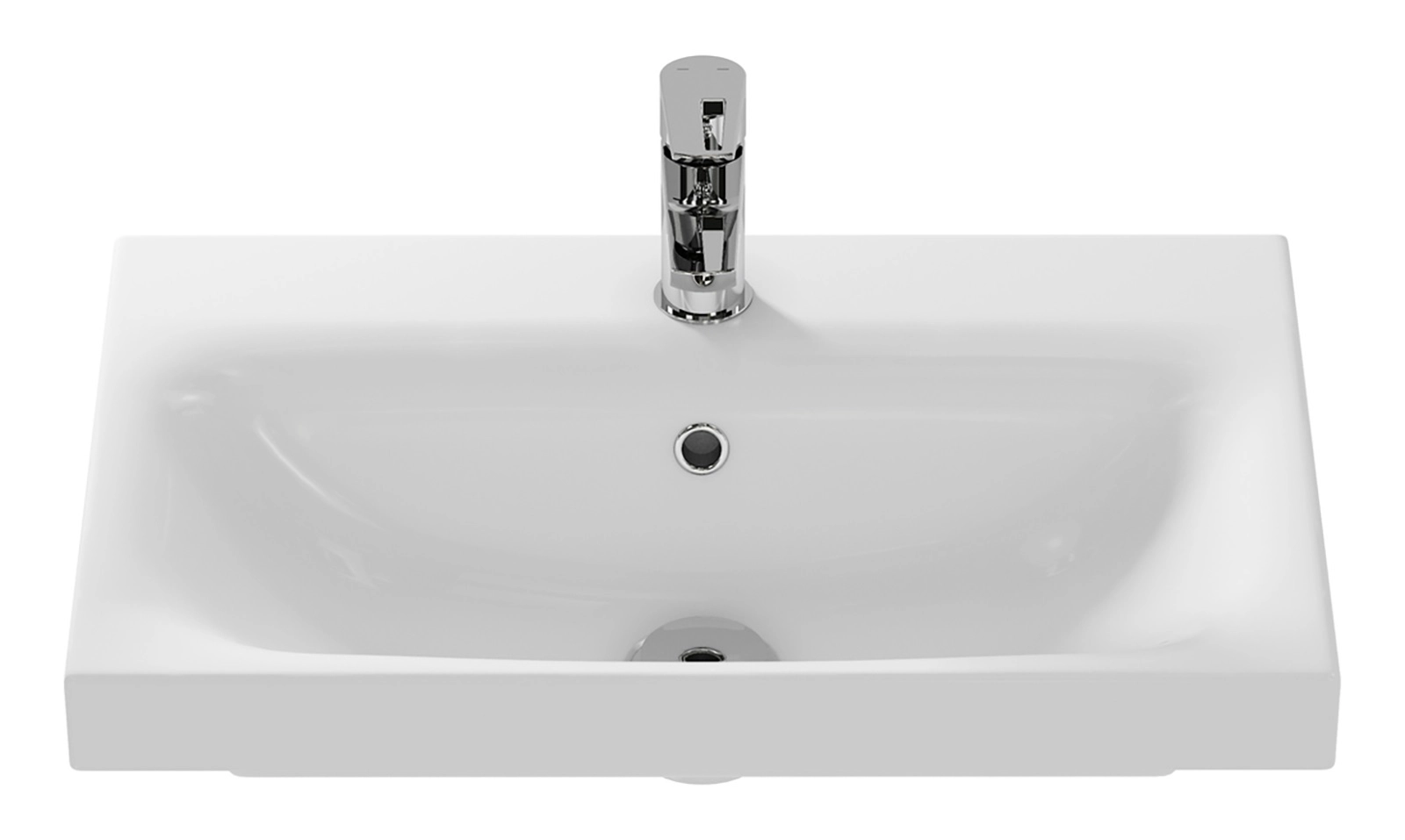 Раковина мебельная MODUO 60 узкая 1 отверстие UM-MOD60SL/1-image-1
