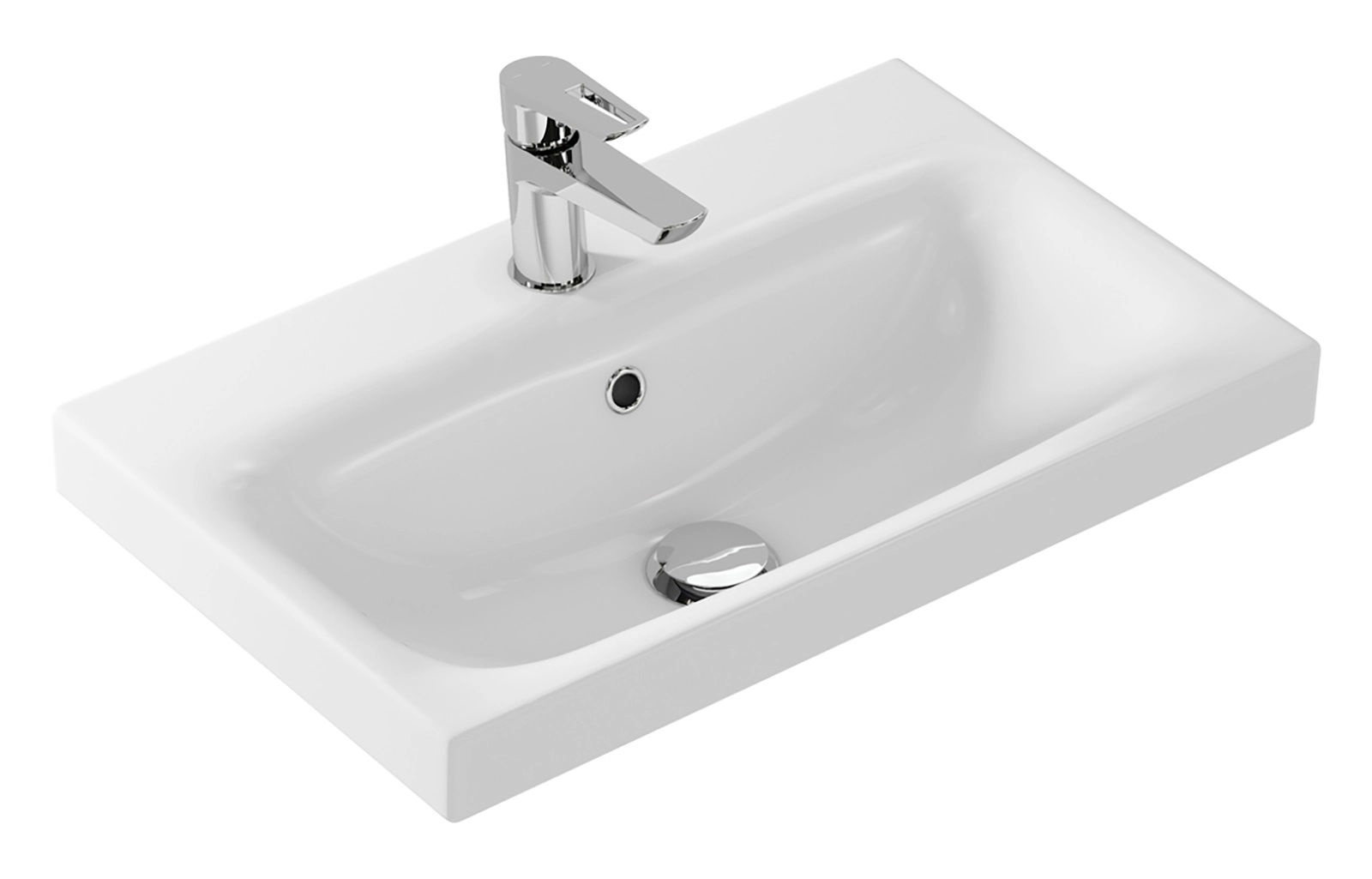 Раковина мебельная MODUO 60 узкая 1 отверстие UM-MOD60SL/1