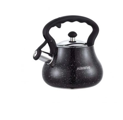 Чайник со свистком черный гранит 2,6л нерж индукция