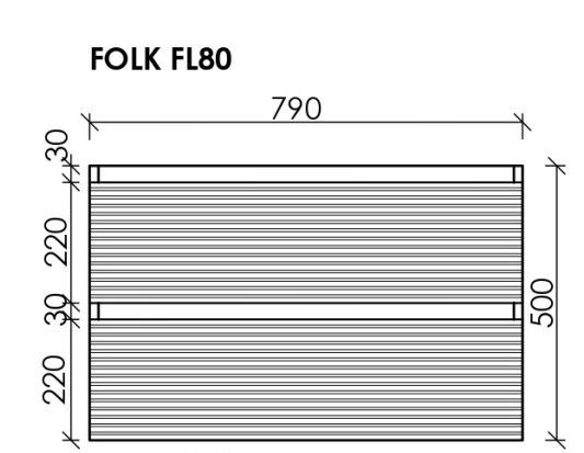 Тумба SANCOS Folk 80см 2я Grey Soft подвес-image-2