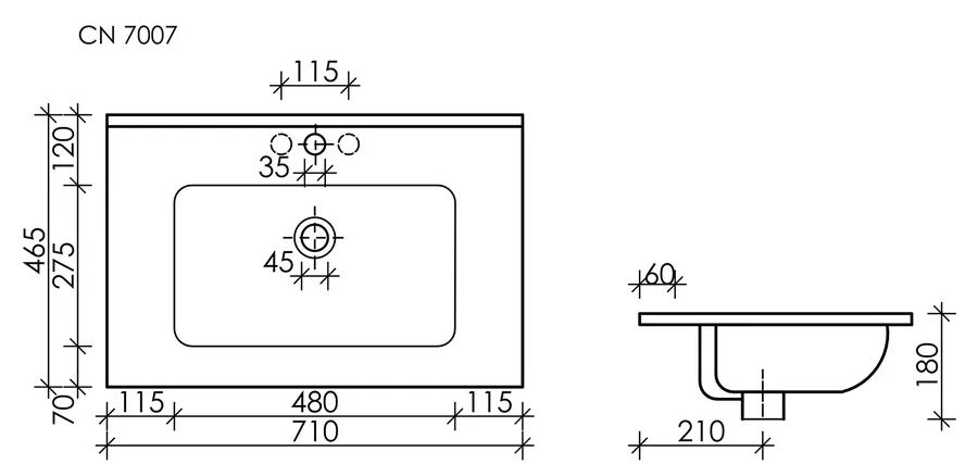 Умывальник Element CN7007 700*460*175-image-1