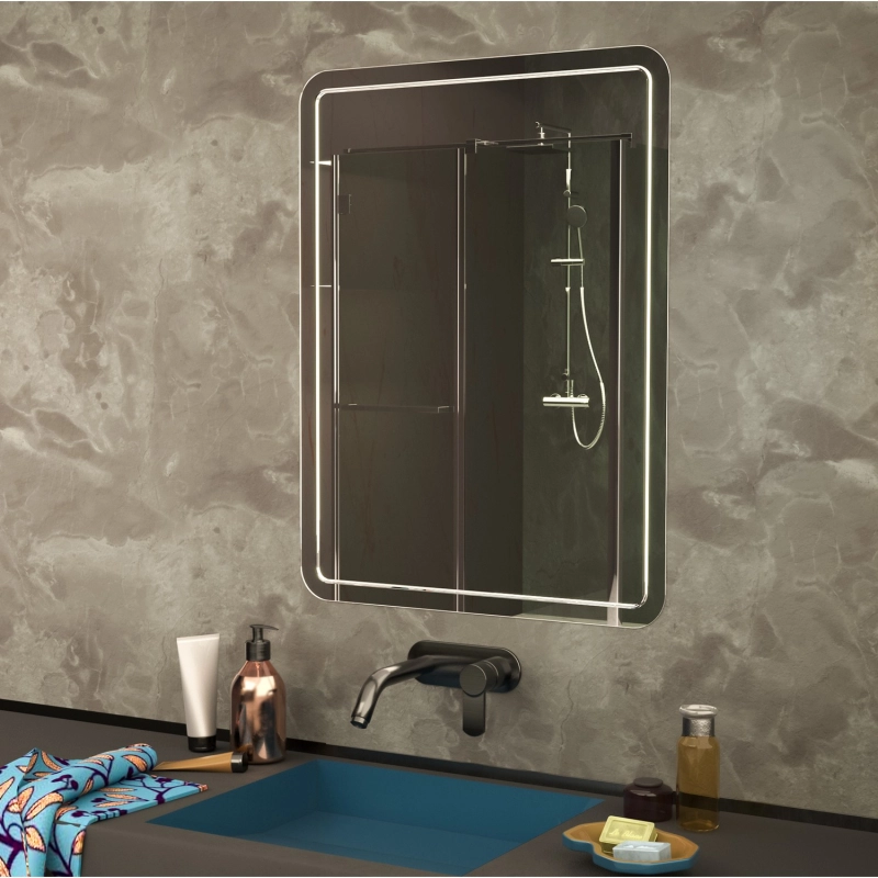 Зеркало MIXLINE Неро 550*750 (ШВ) гравировка-image-1