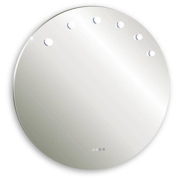 Зеркало Azario Nicole d1000 сенсор. 6ламп. часы LED-00002514 00077088